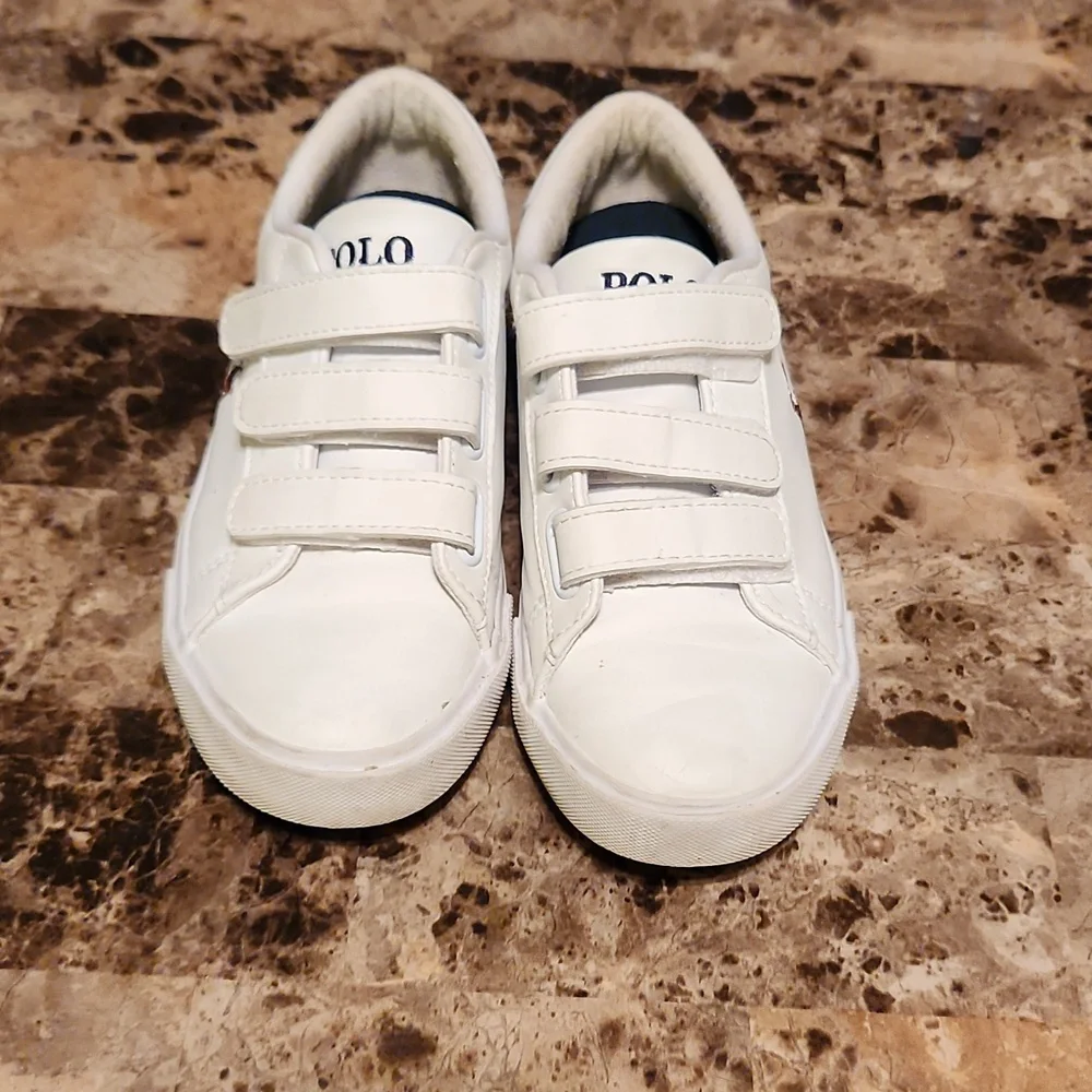 Ralph Lauren Kids White Velcro Sneakers